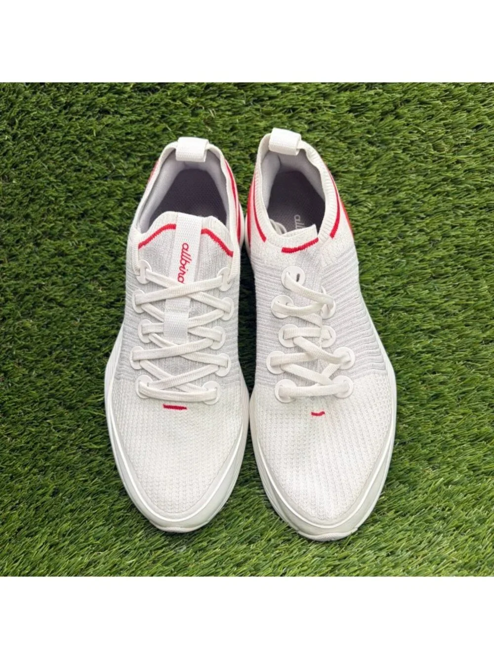 Allbirds Tree Gliders Womens Size 8.5 White Red Athletic Running Shoes Sneakers